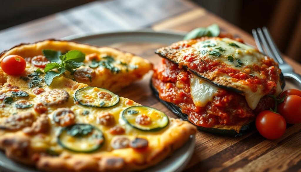 Eggplant Parmesan and Zucchini Frittata