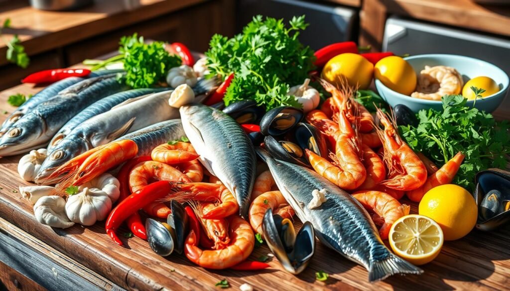 Essential seafood ingredients for Italian cooking