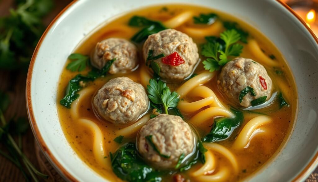 Italian meatball soup