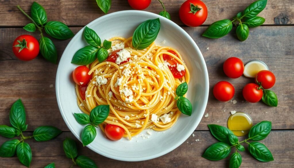 Pasta dishes featuring Italian cheese