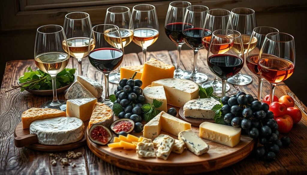 Vegetarian cheese and wine pairing