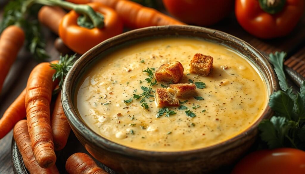 vegetarian cheese soup