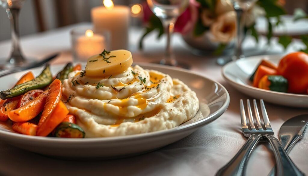 Garlic Mashed Potatoes and Roasted Vegetables