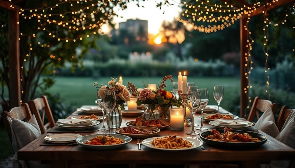 Romantic dinner setting